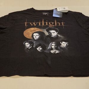Twilight Movie Cast Graphic Tee in Black with Orange Moon